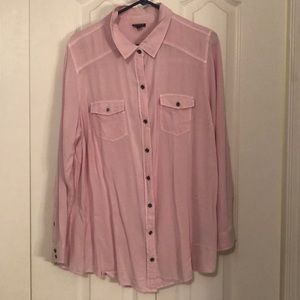 NWT Torrid Pink Button-down shirt